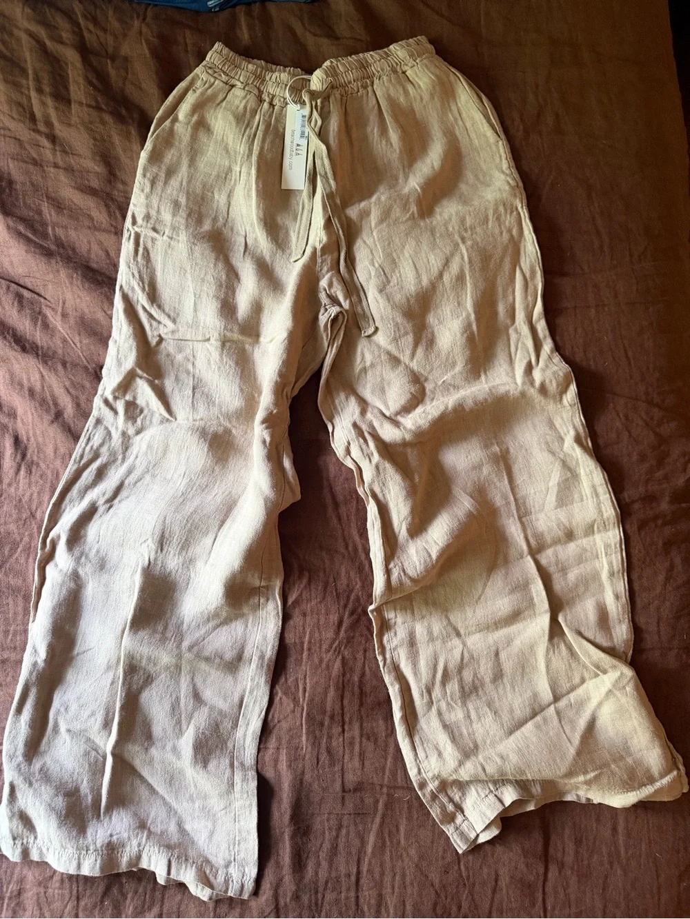 Beachwood Baby Women’s Linen Drawstring Pants - Rye - Brand New! M/L